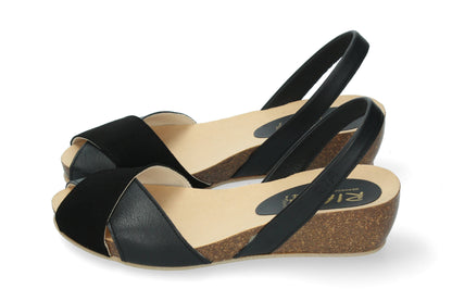 CRUZ WEDGE ABARCAS ANTE NEGRO