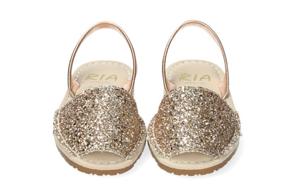 KIDS CUSHIONED ABARCAS GLITTER PEACH