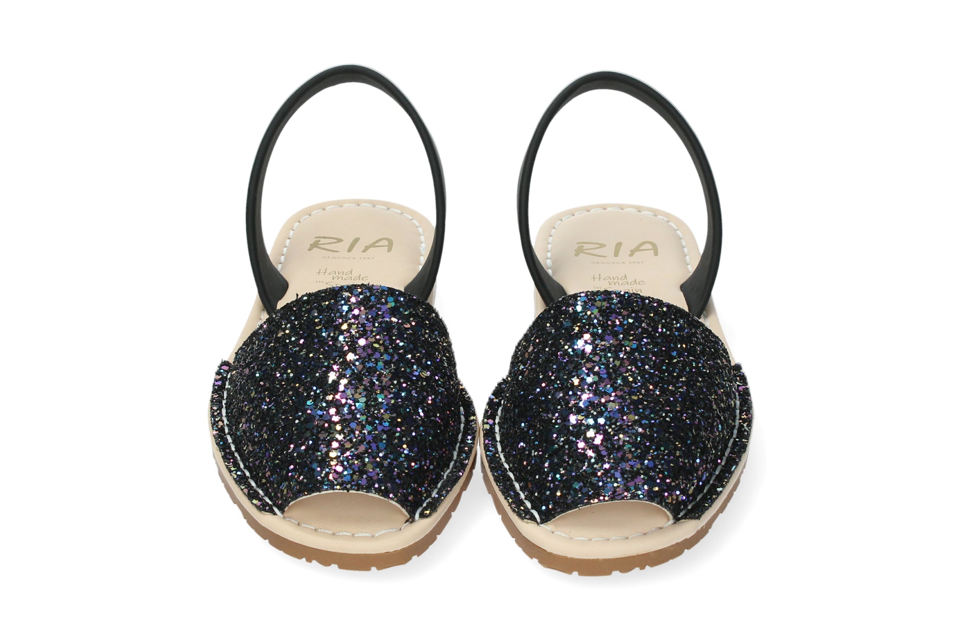 WOMANS CUSHIONED ABARCAS GLITTER BLACK MULTI