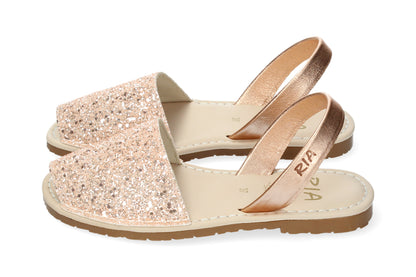 KIDS CUSHIONED ABARCAS GLITTER ICEBERG NUDE