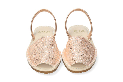 KIDS CUSHIONED ABARCAS GLITTER ICEBERG NUDE