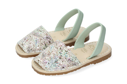 KIDS CUSHIONED ABARCAS GLITTER FESTIVAL GREEN