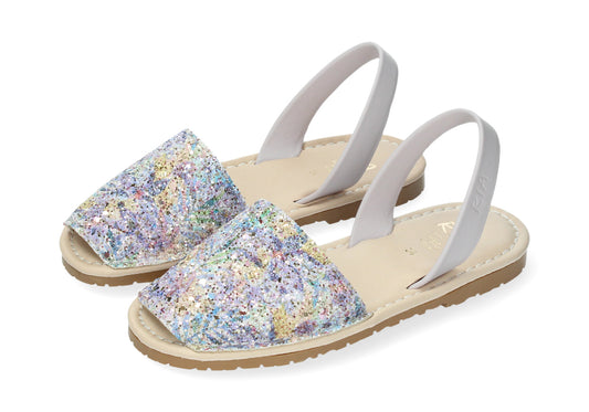 KIDS CUSHIONED ABARCAS GLITTER FESTIVAL LAVANDER