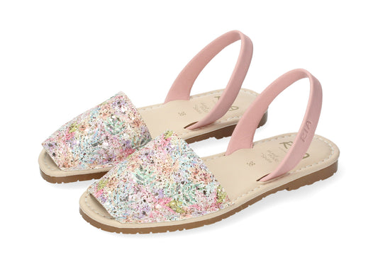 WOMANS CUSHIONED ABARCAS GLITTER FESTIVAL PINK