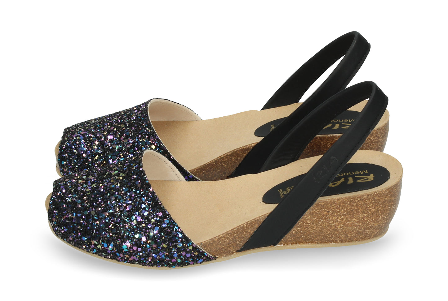 CLASSIC WEDGE ABARCAS GLITTER MULTI BLACK