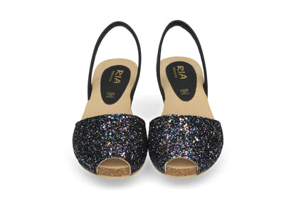 CLASSIC WEDGE ABARCAS GLITTER MULTI BLACK