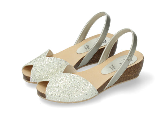 WEDGE ABARCAS SINGAPUR GLITTER ICEBERG WHITE