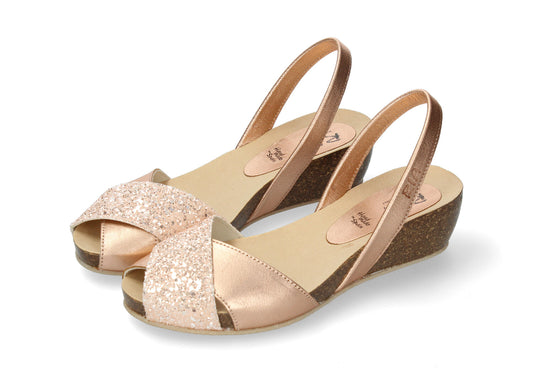 CRUZ WEDGE ABARCAS GLITTER ICEBERG NUDE