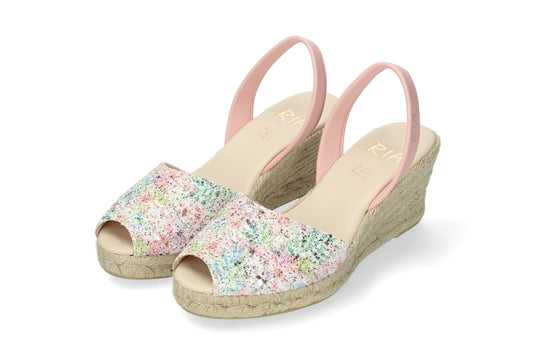 WOMENS ESPADRILLE GLITTER FESTIVAL ABARCAS PINK