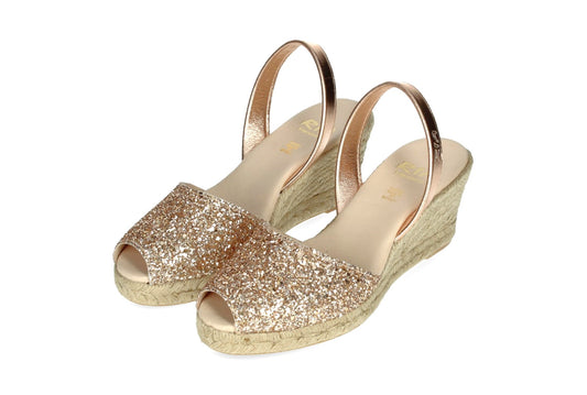 ESPADRILLE ABARCAS MURCIA GLITTER PEACH