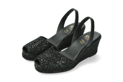 ESPADRILLE ABARCAS MURCIA GLITTER BLACK